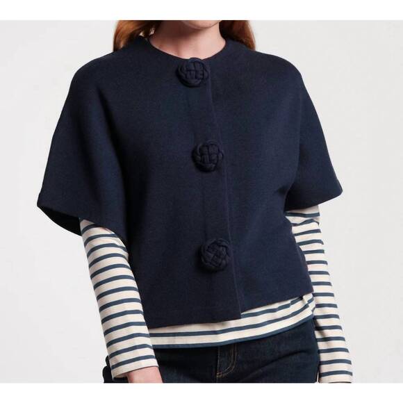 NEW FRANCES VALENTINE carnegie shrug in navy - Picture 3 of 7